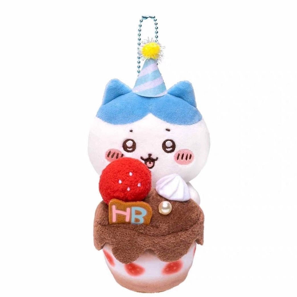 Japan ChiiKawa Happy Birthday Series | Birthday Cake ChiiKawa Hachiware - Mini Plush Doll keychain