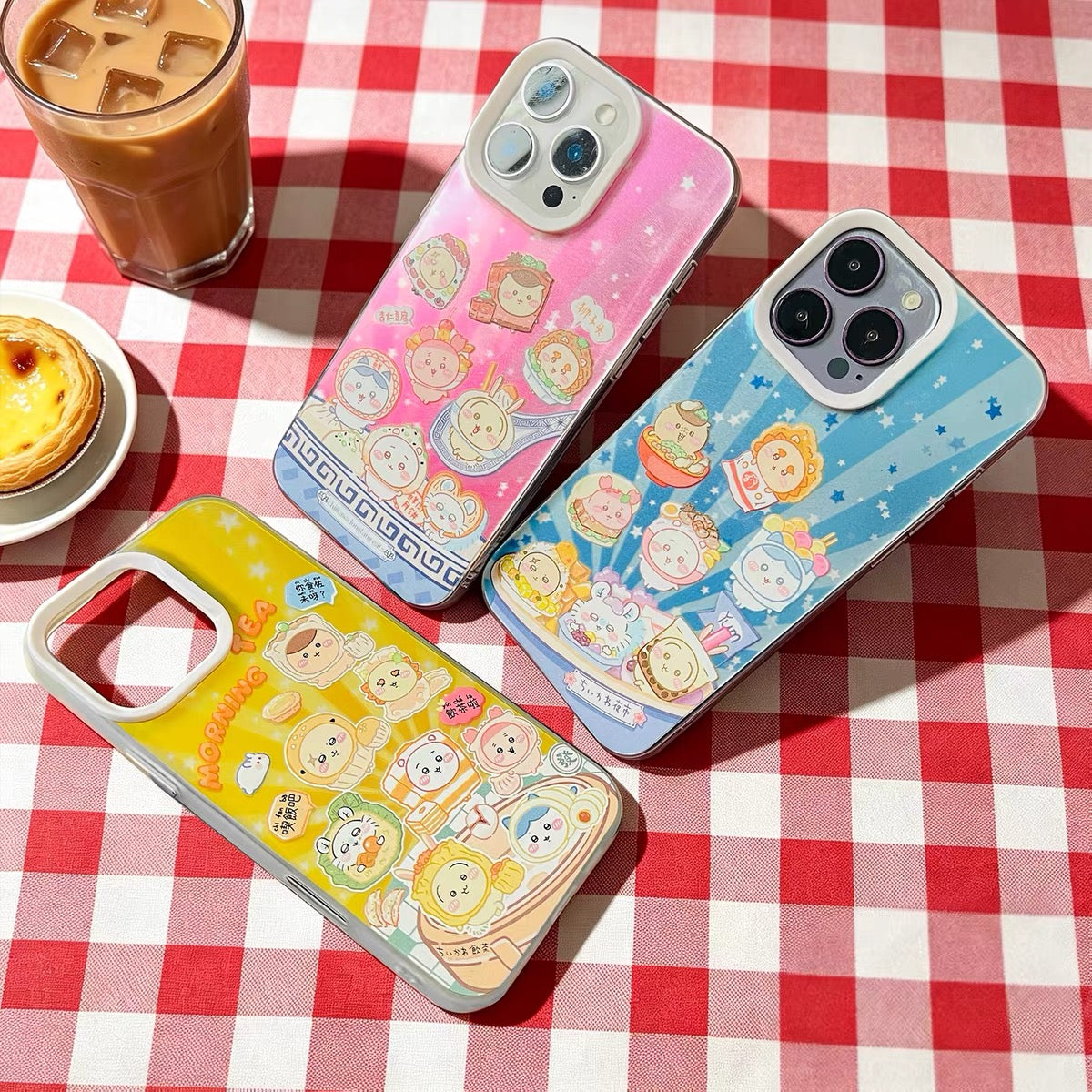 Japanese Cartoon ChiiKawa Day Tour Version Laser Case | Hong Kong Taipei Shanghai - iPhone Case 11 12 13 14 15 16 16e 17 17e Pro Promax