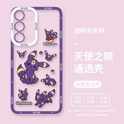 Japanese Cartoon Pokemon Case Eevee Evolution Cute Emo Version | Eevee Vaporeon Jolteon Flareon Espeon Umbreon Leafeon Glaceon Sylveon 9 Styles  - Phone Case Samsung Galaxy S26 S25 S24 S23 S22 S21 FE Ultra Edge