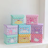 Japanese Cartoon Checkered Storage Box with Cover | Hello Kitty My Melody Kuromi Little Twin Stars Cinnamoroll Pompompurin Pochacco - Bedroom Girl Gift