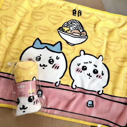 Japanese Cartoon ChiiKawa Hachiware Usagi Fun Theme | Knee Blanket Flange Flannel Double Face - Keep Warm Nap Kawaii Room Decoration