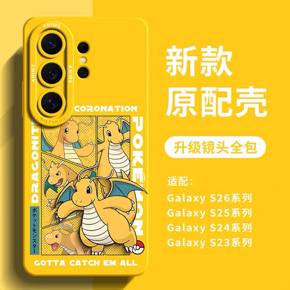 Japanese Cartoon Pokemon Silicone Case World Coronation | Ash Ketchum Pikachu Lucario Sirfetchd Dracovish Dragonite Charizard Gengar - Phone Case Samsung Galaxy S26 S25 S24 S23 FE Ultra Edge
