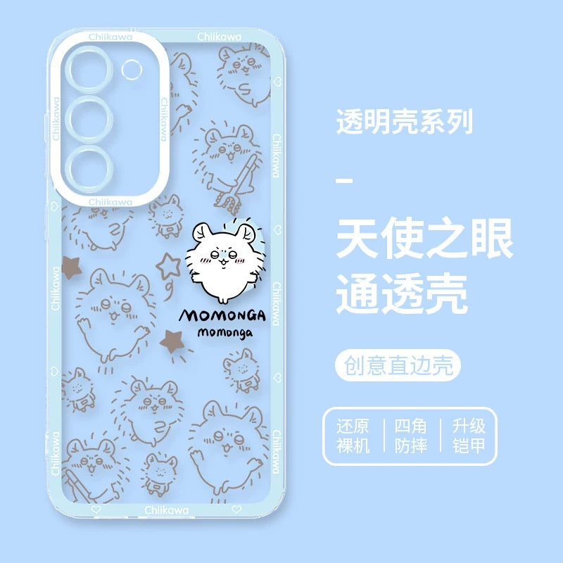 Japanese Cartoon Chiikawa with Stars Outing Version | Chiikawa Hachiware Usagi Momonga - Phone Case Samsung Galaxy S26 S25 S24 S23 S22 S21 FE Ultra Edge