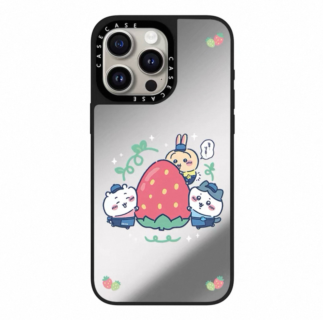 Japanese Cartoon ChiiKawa Transparent Black Frame & Mirror Phone Case | Cafe & Group 8 Styles ChiiKawa Hachiware Usagi - iPhone Case 12 13 14 15 16 17 Pro Promax