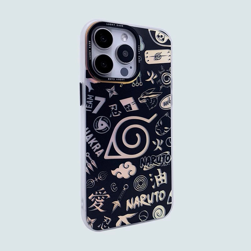 Japanese Anime Naruto Ninja | Laser Ninja Icon - iPhone Case 7 8 PLUS XS XR X 11 12 13 14 15 16 Pro Promax SE3 SE2 KawaiiGiftLand