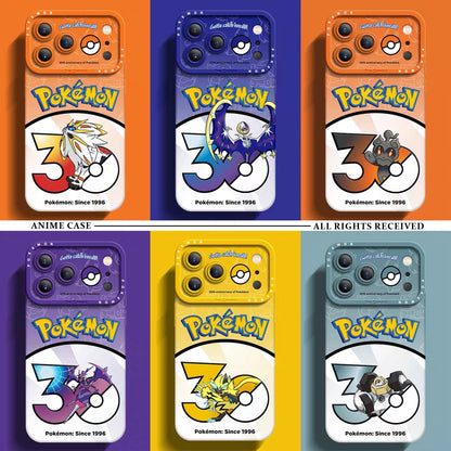 Japanese Cartoon Pokemon Silicone Case Pokemon 30 Anniversary Version Part25 | Solgaleo Lunala Marshadow Naganadel Zeraora Melmetal 6 Styles - iPhone Case PLUS SE2 XS XR X 11 12 13 14 15 16 16e 17 17e Pro Promax 12mini 13mini
