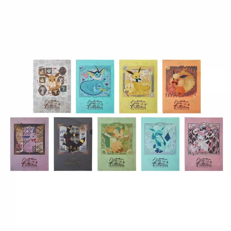 Japan Cartoon Pokemon Eevee Evolution A4 Folder | Eevee Vaporeon Jolteon Flareon Espeon Umbreon Leafeon Glaceon Sylveon - Evolve Anime Collectable Kawaii Item