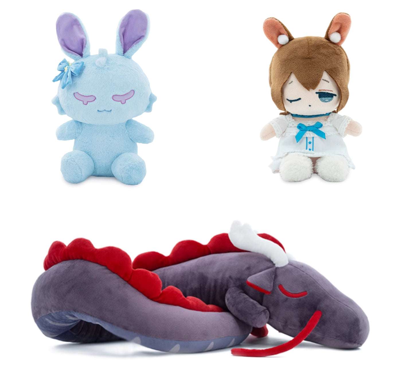 Miniso X Arknights Fuzzy Dream Party | Amiya Sleepy Rabbit Sleepy Dragon Cute Plush Doll - Cute Kawaii Item decoration