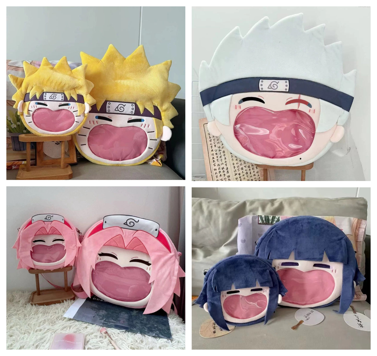 Japanese Anime Naruto Ninja | Naruto Kakashi Sakura Hinata Cute Icon Itabag Backpack and Crossbody Bag - Cute Kawaii Item