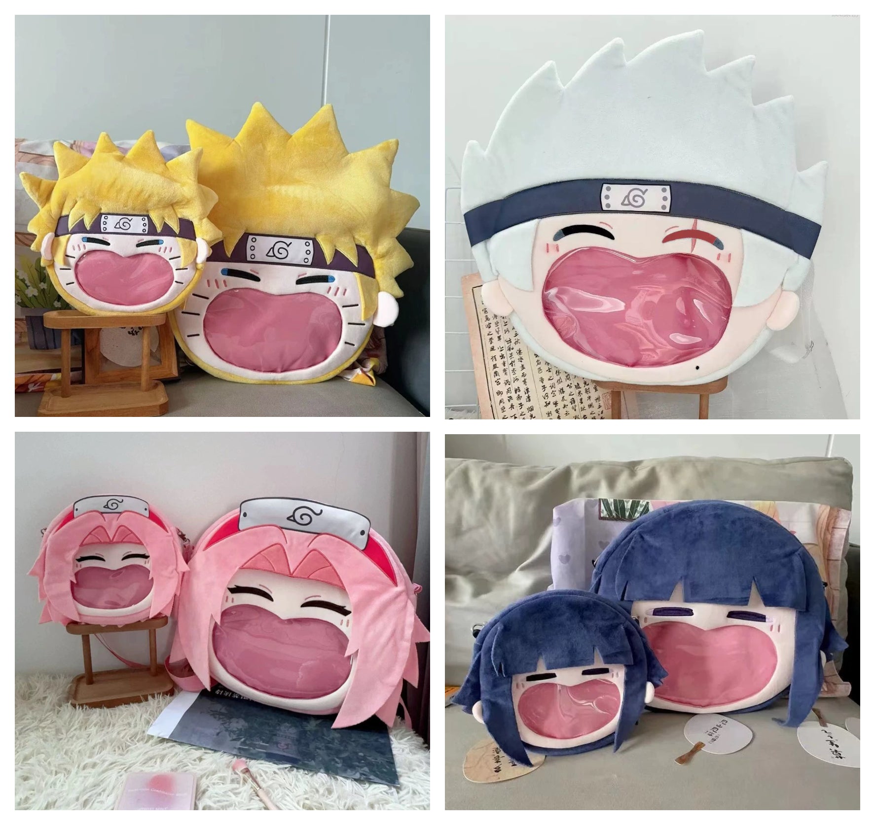 Japanese Anime Naruto Ninja | Naruto Kakashi Sakura Hinata Cute Icon Itabag Backpack and Crossbody Bag - Cute Kawaii Item