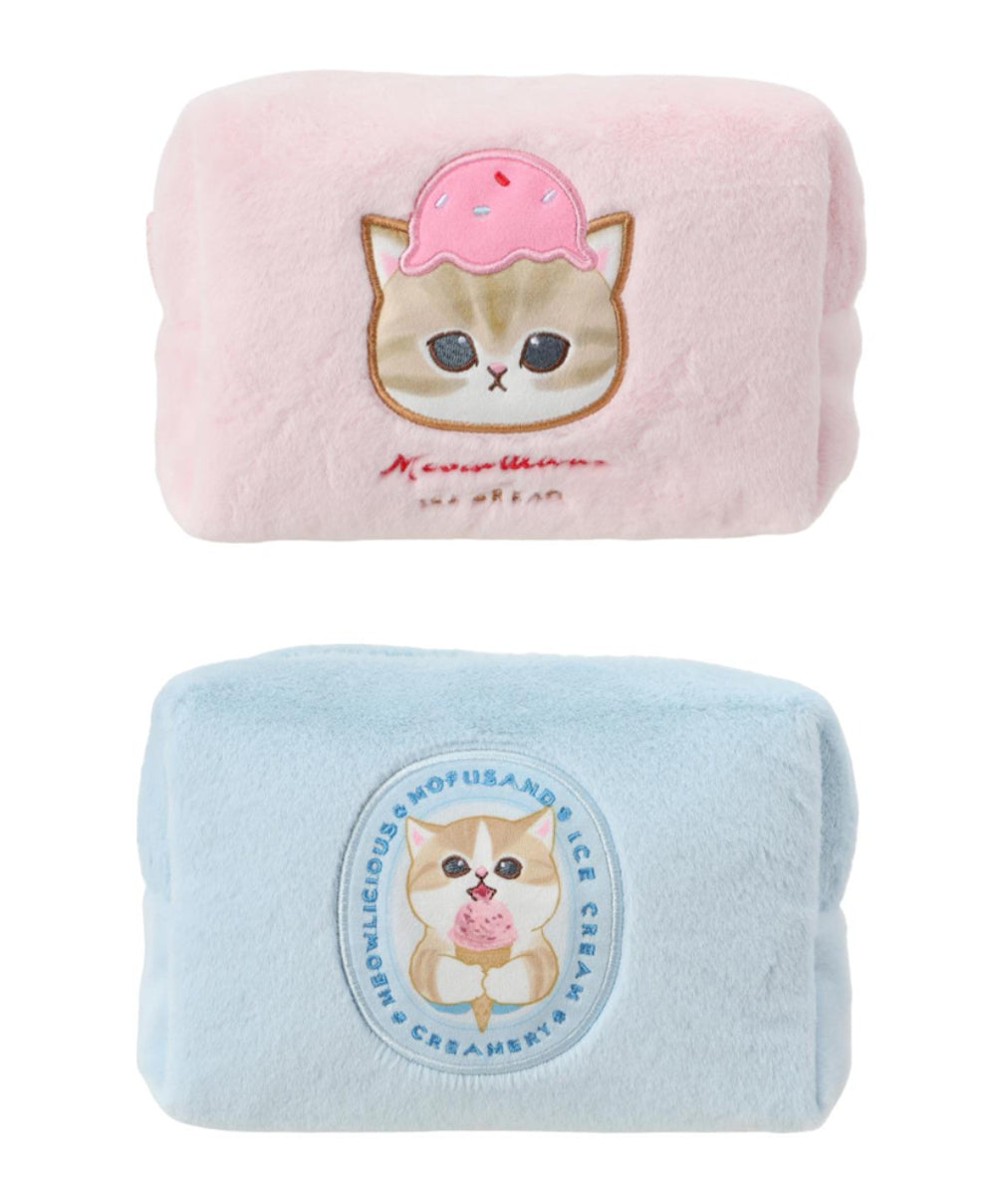 Miniso X Mofusand Ice Cream Series | Mofusand Cat with Ice Cream Cute Icon Cosmetic Bag - Kawaii items Room Decoration