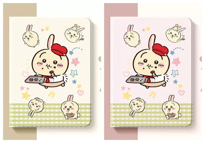 Japanese Cartoon ChiiKawa 360 Swivel Silicone iPad Case | Usagi Eating Cookie - iPad Mini 4,5,6/ iPad Air 4/ iPad Pro