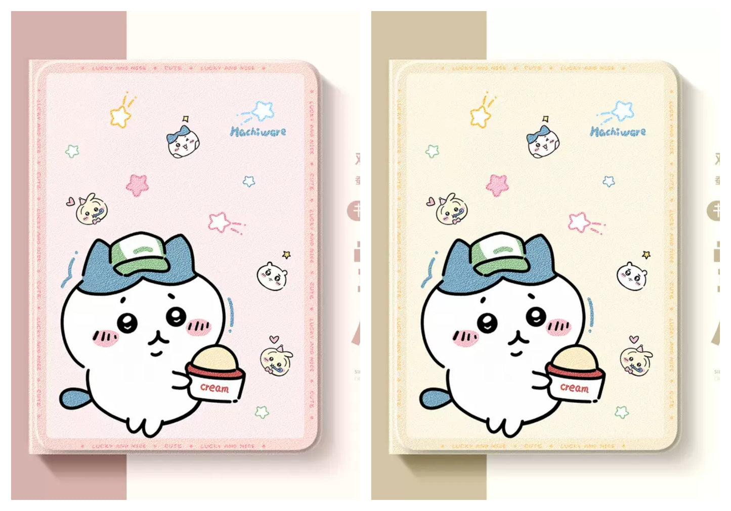 Japanese Cartoon ChiiKawa 360 Swivel Silicone iPad Case | Hachiware Eating Ice-Cream - iPad Mini 4,5,6/ iPad Air 4/ iPad Pro