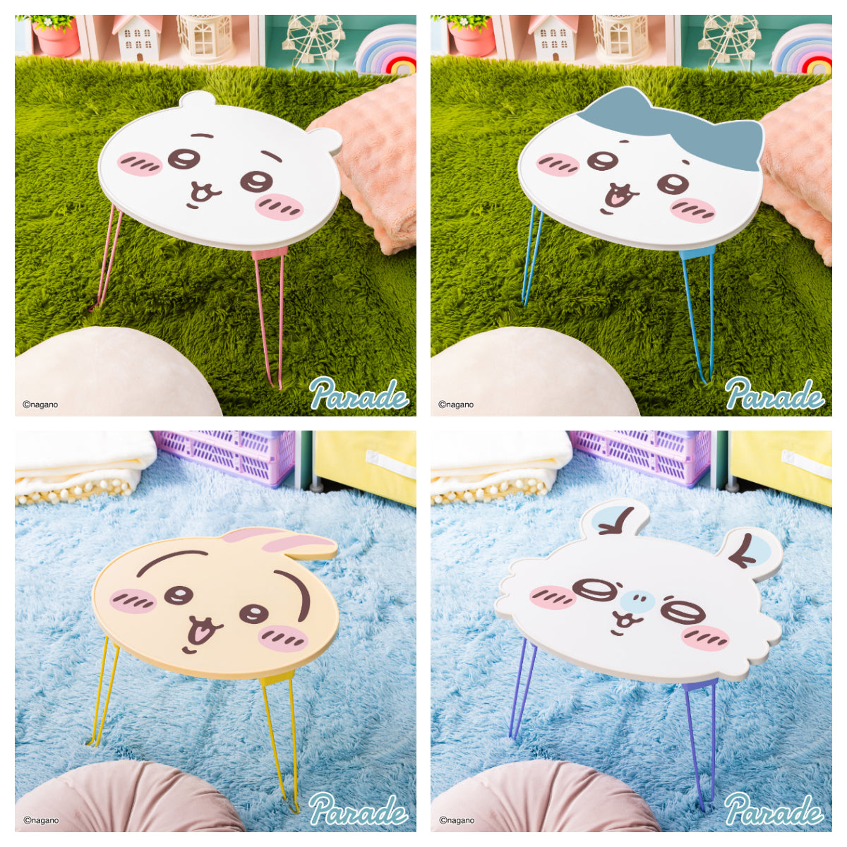 Japan ChiiKawa | ChiiKawa Hachiware Usagi Momonga Icon Folding Mini Table - Kawaii items Room Decoration