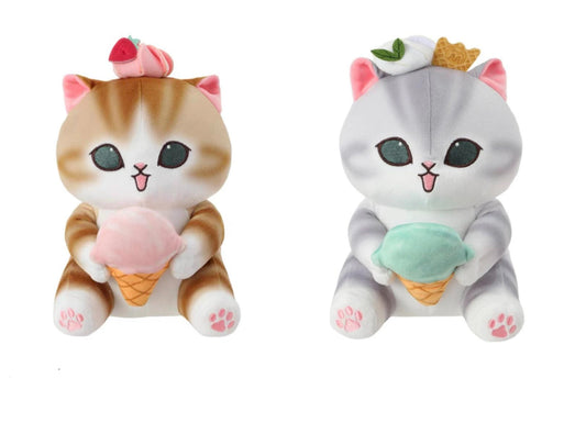 Miniso X Mofusand Ice Cream Series | Mofusand Cat Eating Ice Cream Cone Cute Plush Doll - Kawaii items Room Decoration Doll