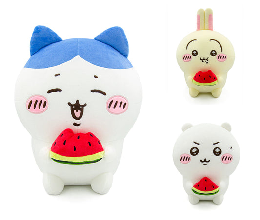 ChiiKawa X Miniso | ChiiKawa Hachiware Usagi Eating Watermelon Plush Doll - Kawaii Items Room Decoration Doll