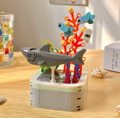 Mini Block Building Ocean Marine Life Plant | Turtle Fish Shark - Tiny Particle Assembly DIY Handmade Children Gift