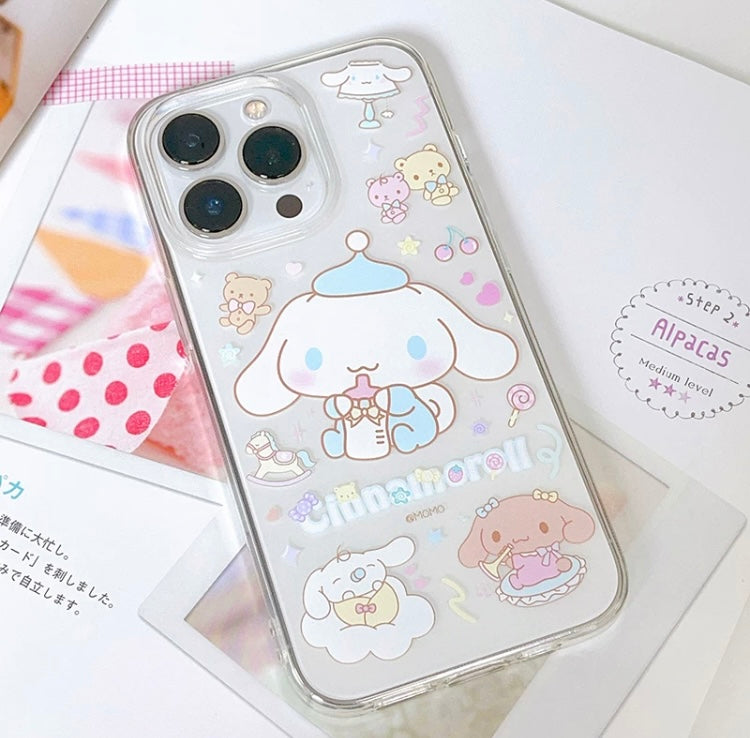 Japanese Cartoon Sweet Cute Baby Style | Cinnamoroll Pompompurin Pochacco Hangyodon iPhone Case PLUS SE2 XS XR X 11 12 13 14 15 Pro Promax mini SE3