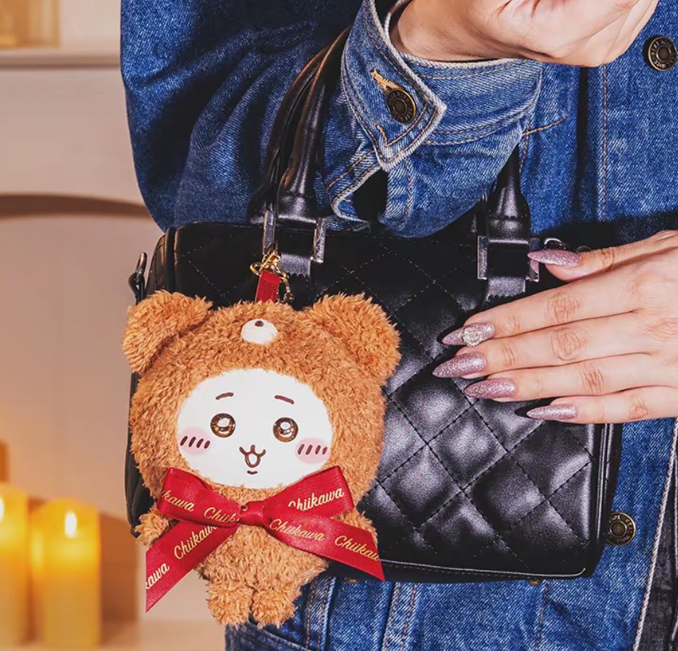 Japan ChiiKawa Kiramekko Teddy Bear Series | ChiiKawa Hachiware Usagi Momonga Kurimanju Rakko Cute Plush Doll with Plastic Face Keychain - Kawaii items Room Decoration Doll