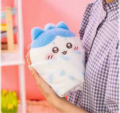 Japan ChiiKawa Baby Series | ChiiKawa Hachiware Usagi Cute Baby Plush Doll with Swaddle - Kawaii items Room Decoration Doll