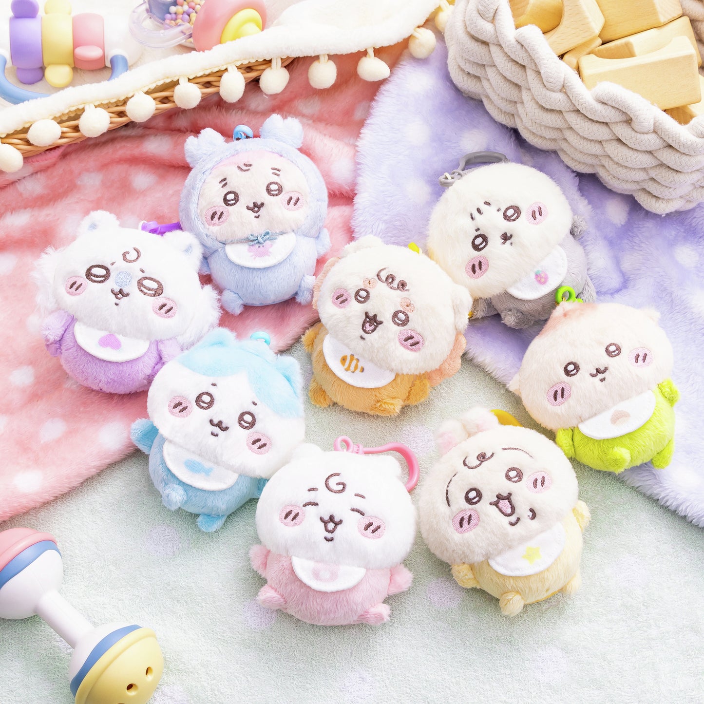 Japan ChiiKawa Baby Series | ChiiKawa Hachiware Usagi Momonga Kurimanju Rakko Shisa Crab Cute Plush Doll Keychain - Kawaii items Room Decoration doll