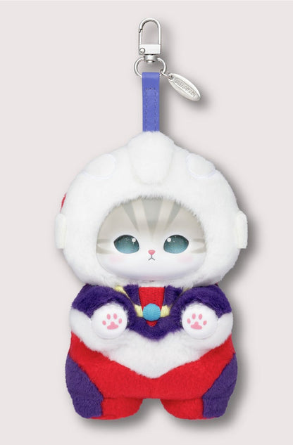 [Per order] Japan Mofusand Kiramekko X Ultraman Series | Mofusand Cat Crossover Ultraman Tiga Alien Baltan Booska Pigmon Zetton Cute Plush Doll with Plastic Face Keychain - Kawaii items Room Decoration Doll