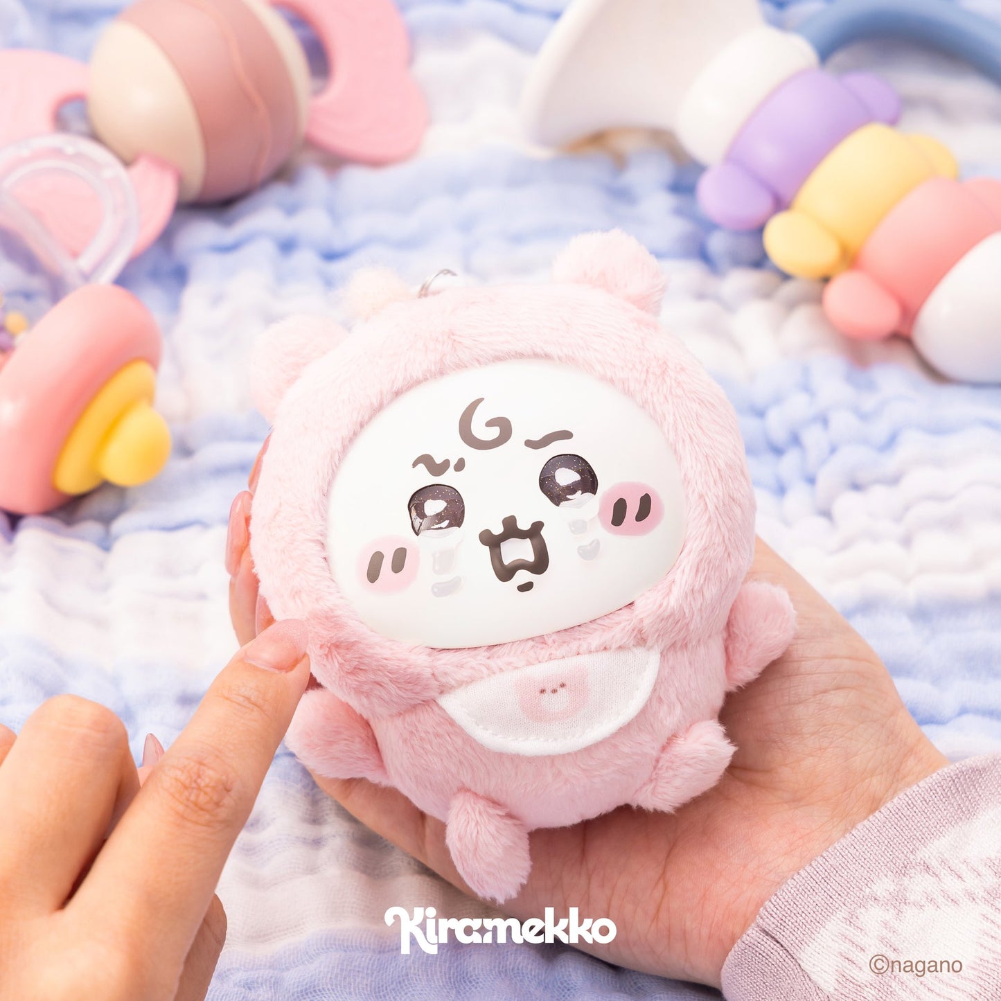 Japan ChiiKawa Kiramekko Baby Series | ChiiKawa Hachiware Usagi Momonga Kurimanju Rakko Shisa Crab Cute Plush Doll with Plastic Face Keychain - Kawaii items Room Decoration Doll