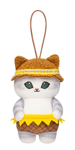 Japan Mofusand | Mofusand Cat with Sunflower Cute Mascot Plush Doll Keychain - Kawaii items Room Decoration Doll