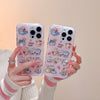 Japanese Cartoon ChiiKawa Nice Day with Pink Checked iPhone Case 11 12 13 14 15 Pro Promax