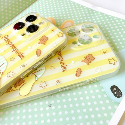 Japanese Cartoon Pompompurin Pajamas Yellow iPhone Case 12 13 14 15 Pro Promax