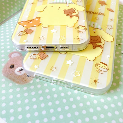 Japanese Cartoon Pompompurin Pajamas Yellow iPhone Case 12 13 14 15 Pro Promax