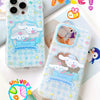 Japanese Cartoon Cinnamoroll with Fruit and Rocking Horse Blue Clean Matt iPhone Case 12 13 14 15 Pro Promax