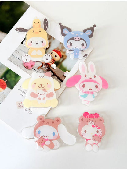 Japanese Cartoon Sweet Friends Style | Hello Kitty My Melody Kuromi Cinnamoroll Pompompurin Pochacco Hangyodon Phone Stand