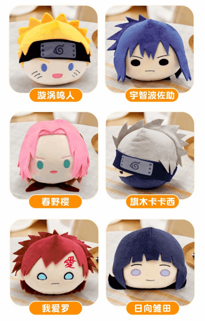 Japanese Anime Naruto Ninja Mochi Series | Naruto Sasuke Sakura Kakashi Gaara Hinata Cute Icon Head Kawaii Doll Keychain - Cute Kawaii Item