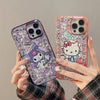 Japanese Cartoon Glass Window Style | HK Red KU Purple - iPhone Case iPhone 11 12 13 14 Pro Promax