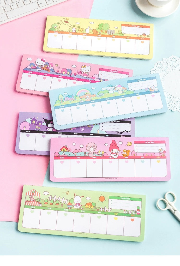 Sanrio Japan Cute Cartoon Long Post-IT Notes | Hello Kitty My Melody Kuromi Cinnamoroll Pompompurin Pochacco - 50Sheets