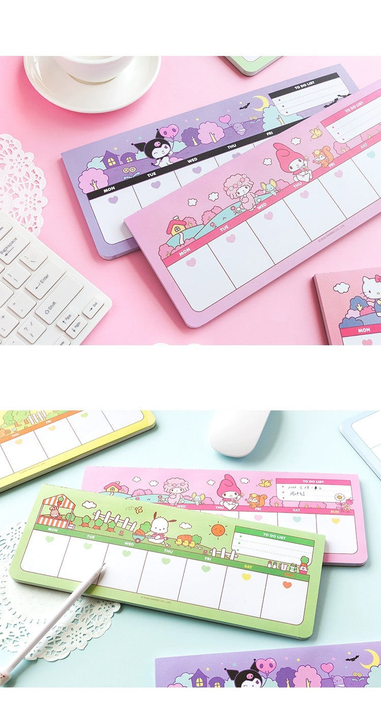 Sanrio Japan Cute Cartoon Long Post-IT Notes | Hello Kitty My Melody Kuromi Cinnamoroll Pompompurin Pochacco - 50Sheets