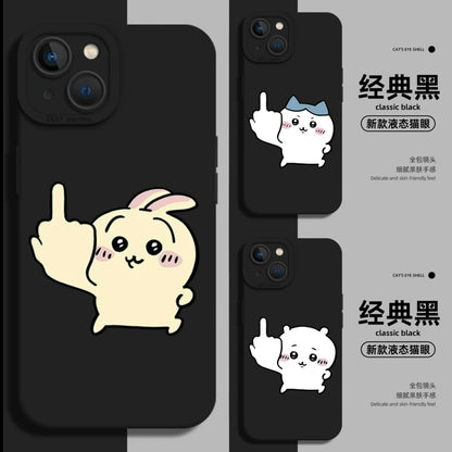 Japanese Cartoon ChiiKawa Funny Pose | Black ChiiKawa Hachiware Usagi - iPhone Case XS 11 12 13 14 15 Pro Promax mini2mini 13mini