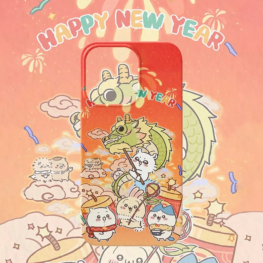 Japanese Cartoon ChiiKawa | Happy Dragon New Year - iPhone Case XS 11 12 13 14 15 Pro Promax mini