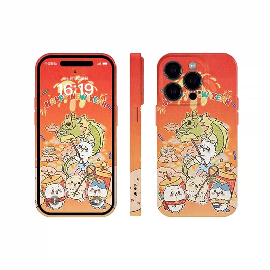 Japanese Cartoon ChiiKawa | Happy Dragon New Year - iPhone Case XS 11 12 13 14 15 Pro Promax mini