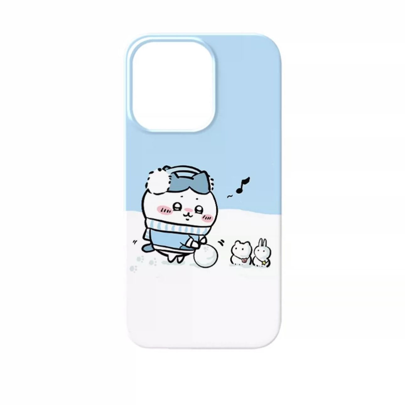 Japanese Cartoon ChiiKawa | ChiiKawa Hachiware Usagi with Snowman - iPhone Case XS 11 12 13 14 15 Pro Promax mini