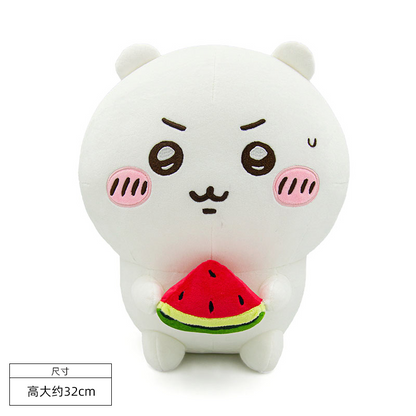 ChiiKawa X Miniso | ChiiKawa Hachiware Usagi Eating Watermelon Plush Doll - Kawaii Items Room Decoration Doll
