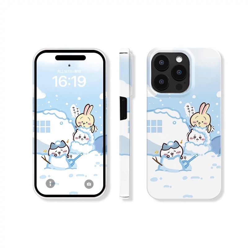 Japanese Cartoon ChiiKawa | Winter ChiiKawa Hachiware Usagi Momonga - iPhone Case XS 11 12 13 14 15 Pro Promax mini