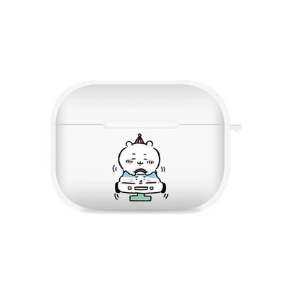 Japanese Cartoon ChiiKawa | Driving Car ChiiKawa Hachiware Usagi AirPods AirPodsPro AirPods3 Case - Clear Black