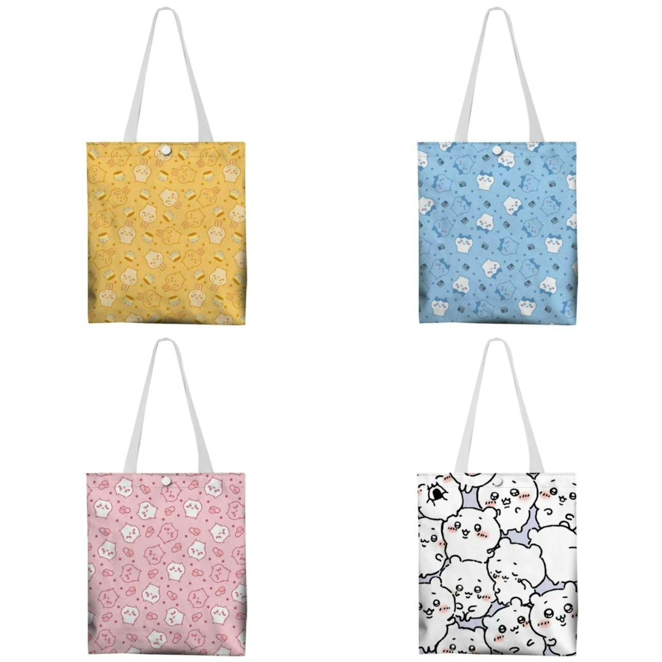 Japanese Cartoon Chiikawa Canvas Tote Bag | Full Screen ChiiKawa Hachiware Usagi - Shopping Shoulder Tote Bag