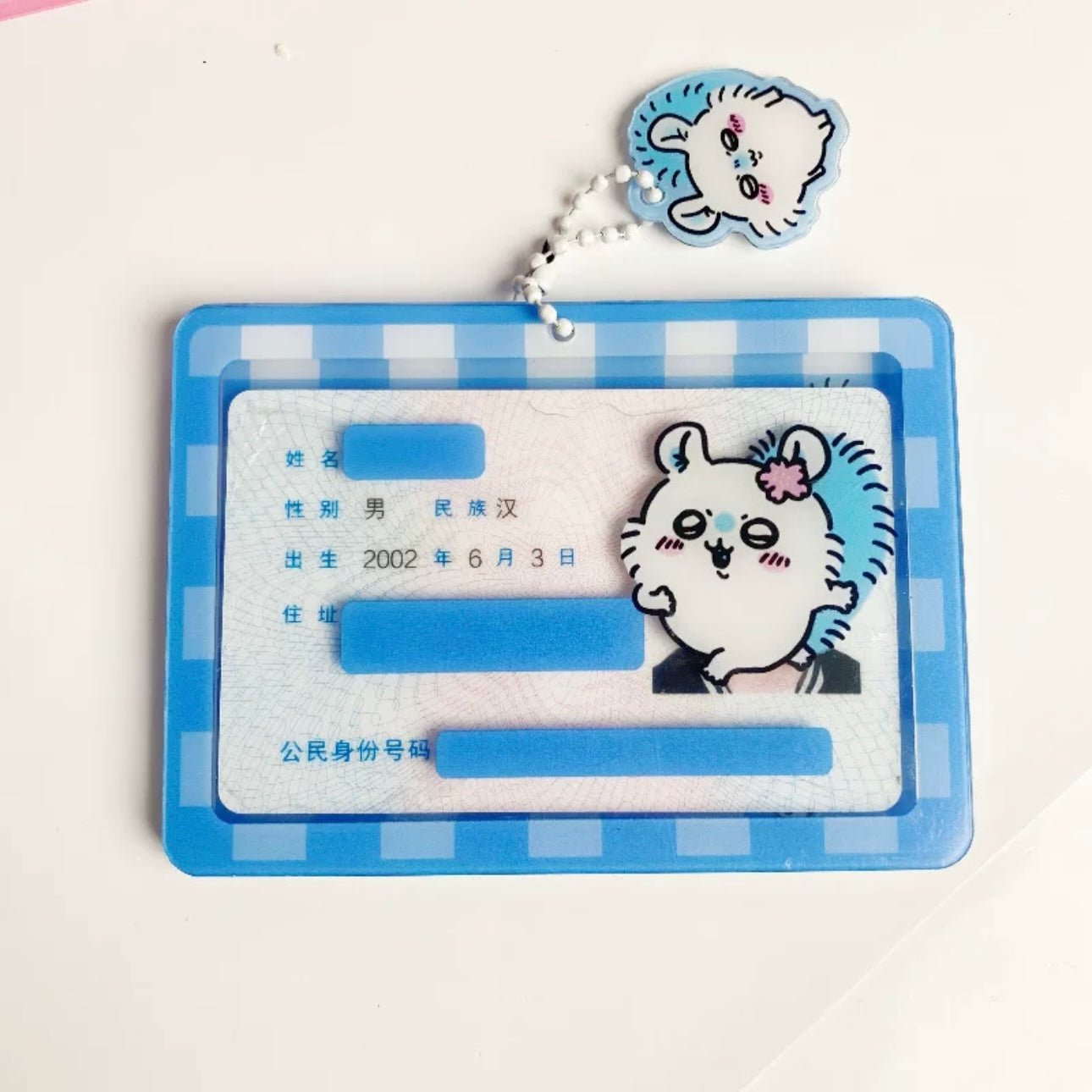 Japanese Cartoon Chiikawa Acrylic Card Badge Holder | ChiiKawa Hachiware Usagi Momonga - Student Card with Keychain Child Gift