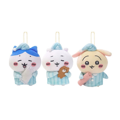 Japan ChiiKawa Pajamas Party | ChiiKawa Hachiware Usagi - Mini Plush Doll 13cm Keychain 10cm sleep