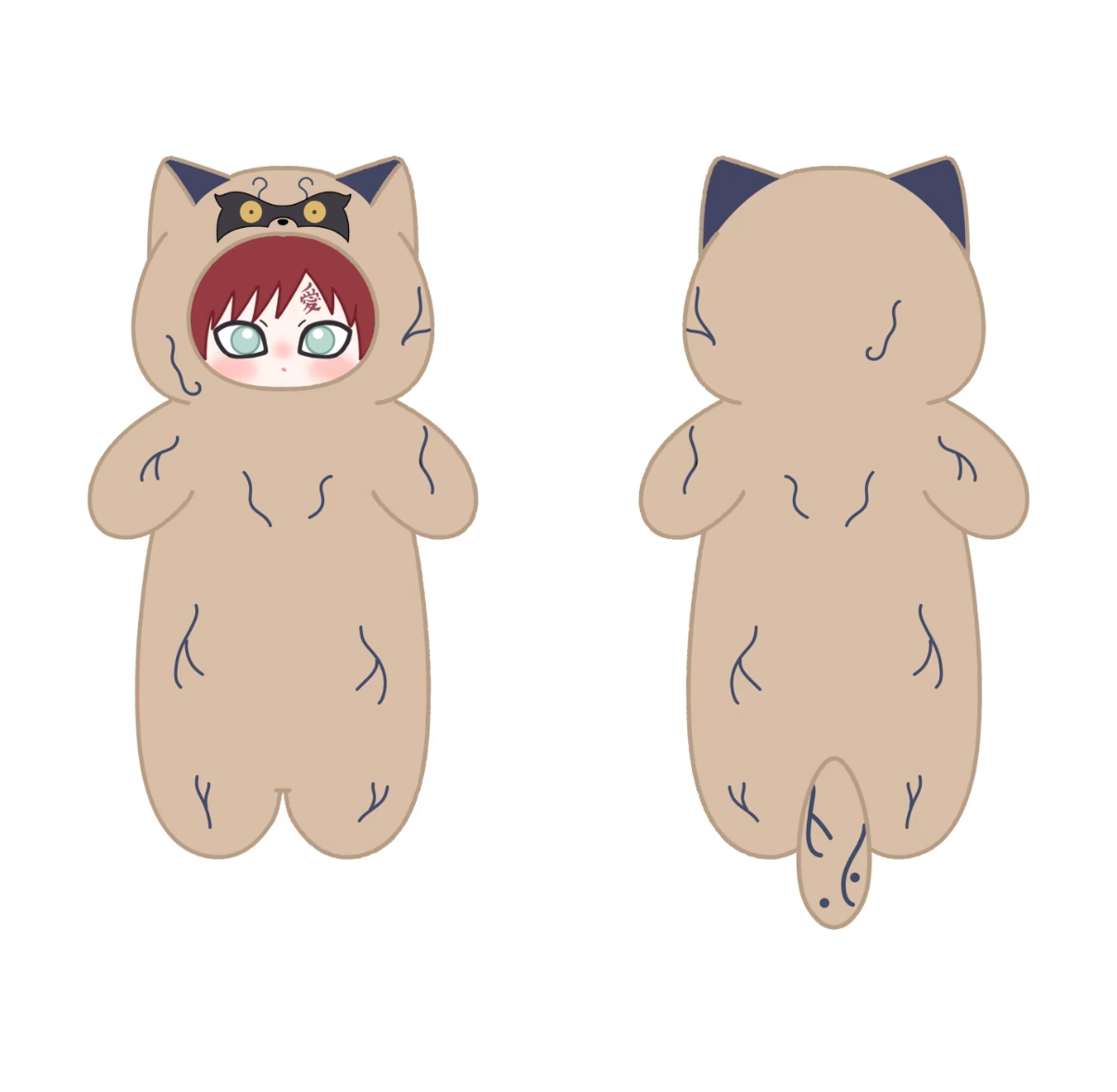 [Pre-Order] Japanese Anime Naruto Ninja Fan Work Version | Naruto Kakashi Gaara in Animal Costume Cute Kawaii Cushion - Cute Kawaii Room Decoration Item