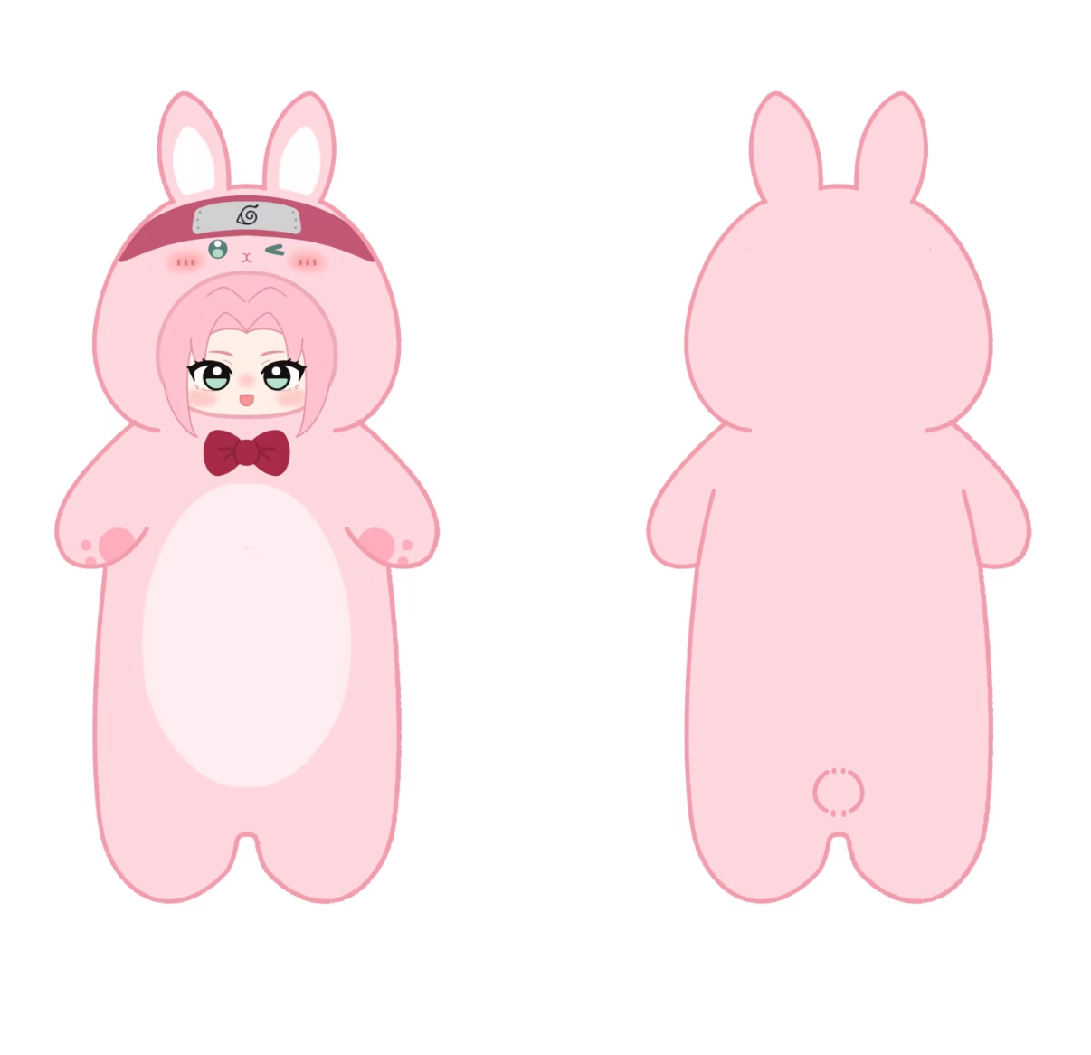 [Pre-Order] Japanese Anime Naruto Ninja Fan Work Version | Haruno Sakura in Animal Costume Cute Kawaii Cushion - Cute Kawaii Room Decoration Item