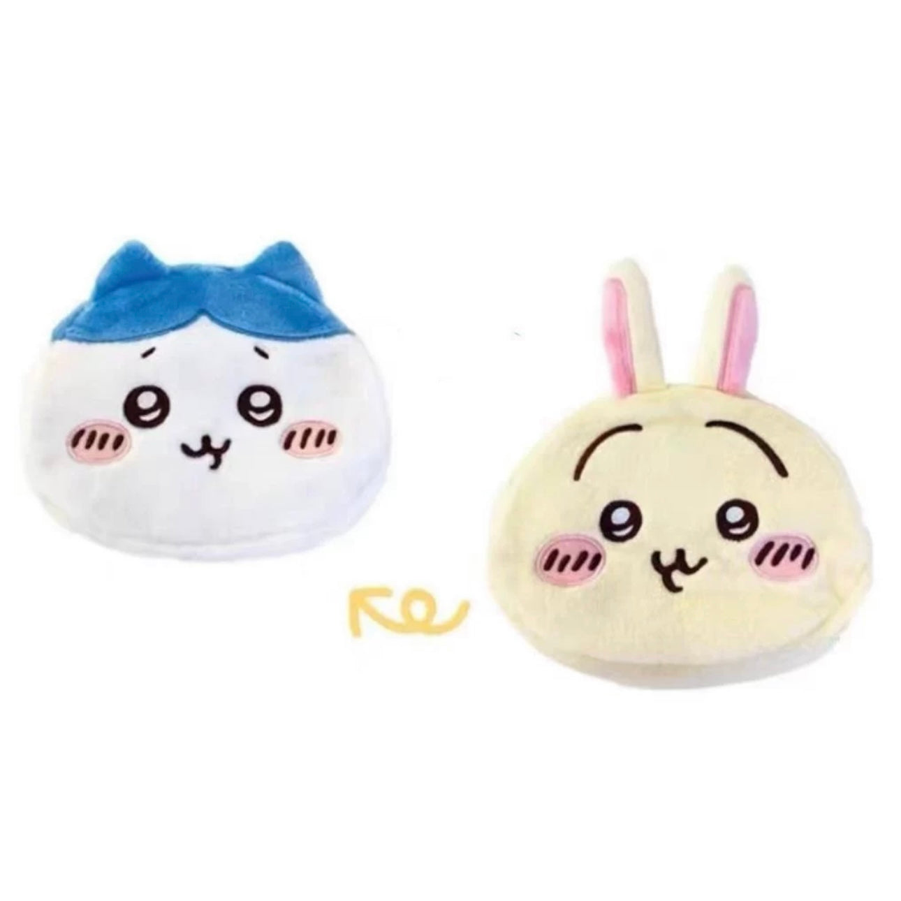 Japanese Cartoon Chiikawa Double Face Make Up Bag | ChiiKawa Hachiware Usagi Momonga Monster - Kawaii Plush Doll Purse Bag KawaiiGiftLand